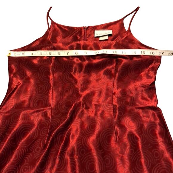 Breakin’ Loose Dark Red Print Satin maxi Dress Junior 5 Y2K Vintage - Picture 6 of 7